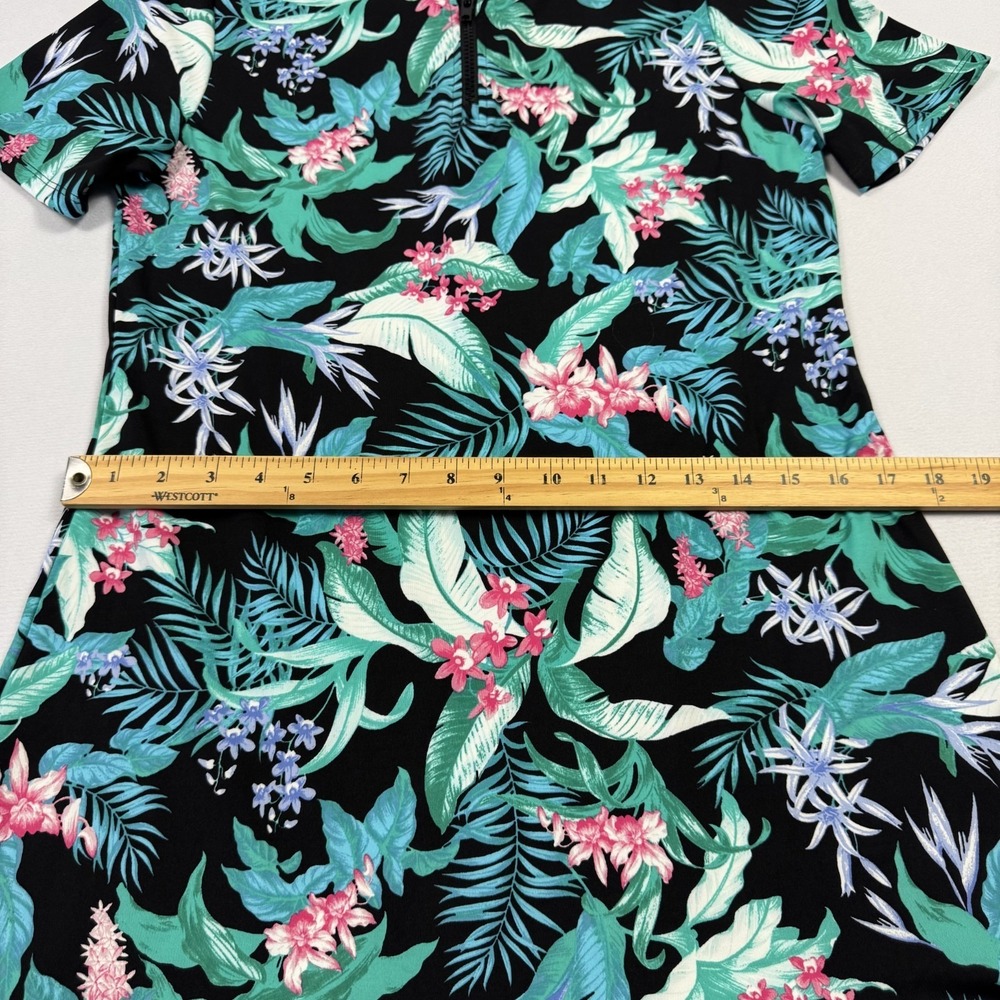 Tommy Bahama Golf 1/4 Zip Hawaiian Floral Dress Tropical Multicolor Women Medium - Picture 8 of 13